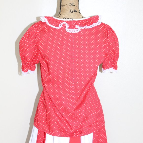 Vtg Partners Please Malco Modes Red White Square Dance Set Skirt Blouse M/L - Picture 7 of 10